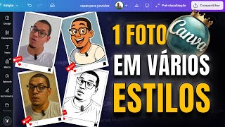 Pede pro Canva IA: Transforme 1 Foto em Vários Estilos de Desenho (Tutorial Completo)