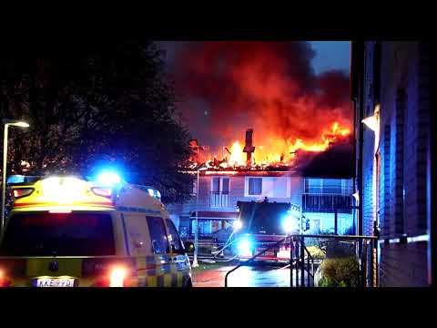 Storbrand i Skäggetorp under lördagskvällen