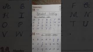 Alphabet writing in capital and small letters