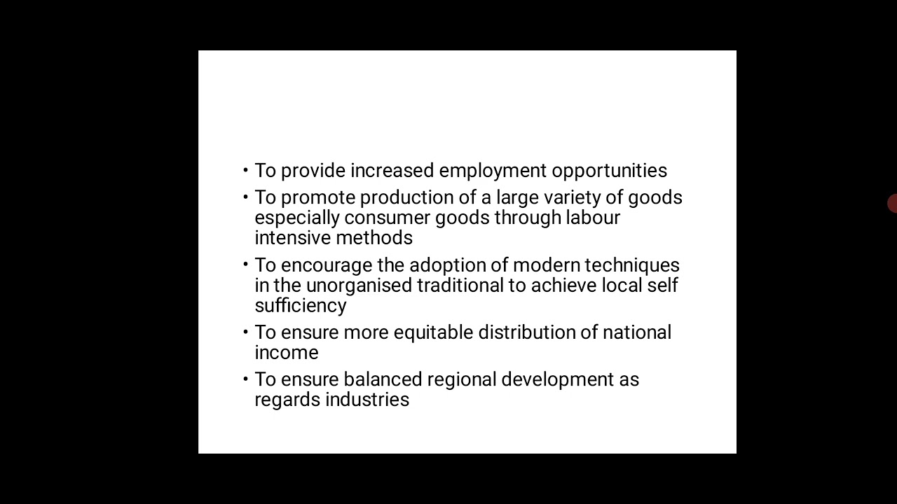 objectives of small scale industrial units