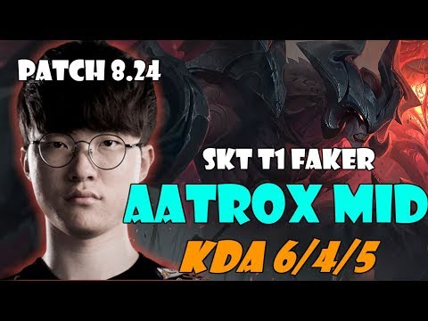 [ SKT T1 Faker ] - Aatrox vs Urgot Mid - Patch 8.24 KR Ranked - KDA 645