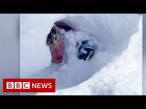ユタ州で雪崩。スノーモービル乗りが驚くべき脱出を果たす - BBC ニュース (Utah avalanche: Amazing escape of snowmobilers - BBC News)