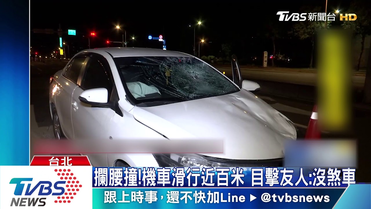 砰!轎車疑闖紅燈高速撞 騎士遭彈飛奪命