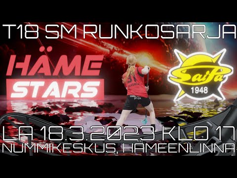T18 HÄME STARS vs. SAIPA. SM-sarja, runkosarja. 18.3.2023 Nummikeskus, Hämeenlinna