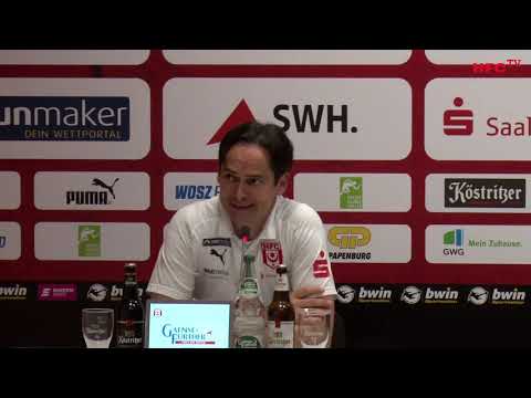 37. Spieltag: Hallescher FC - 1. FC Kaiserslautern | Pressekonferenz nach dem Spiel
