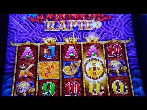 Lonewulfrick # 171 - 5 DRAGONS RAPID SLOT MACHINE - 7 BONUSES AND FISH SWIMMING MAKES FOR HUGE WIN!!