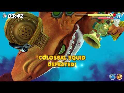 Colossal squid vs Atomic Shark Live Contest - Hungry Shark World