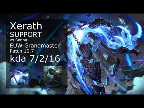 Xerath vs Senna Support - EUW Grandmaster 7/2/16 Patch 10.7 Gameplay
