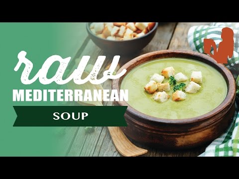 RAW Mediterranean Soup recipe made using a Vitamix or Blendtec commercial blender