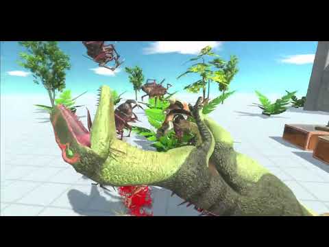 Swarm Bug VS Dinosaurs  T-rex Spinosaurus / Animal Revolt Battle Simulator