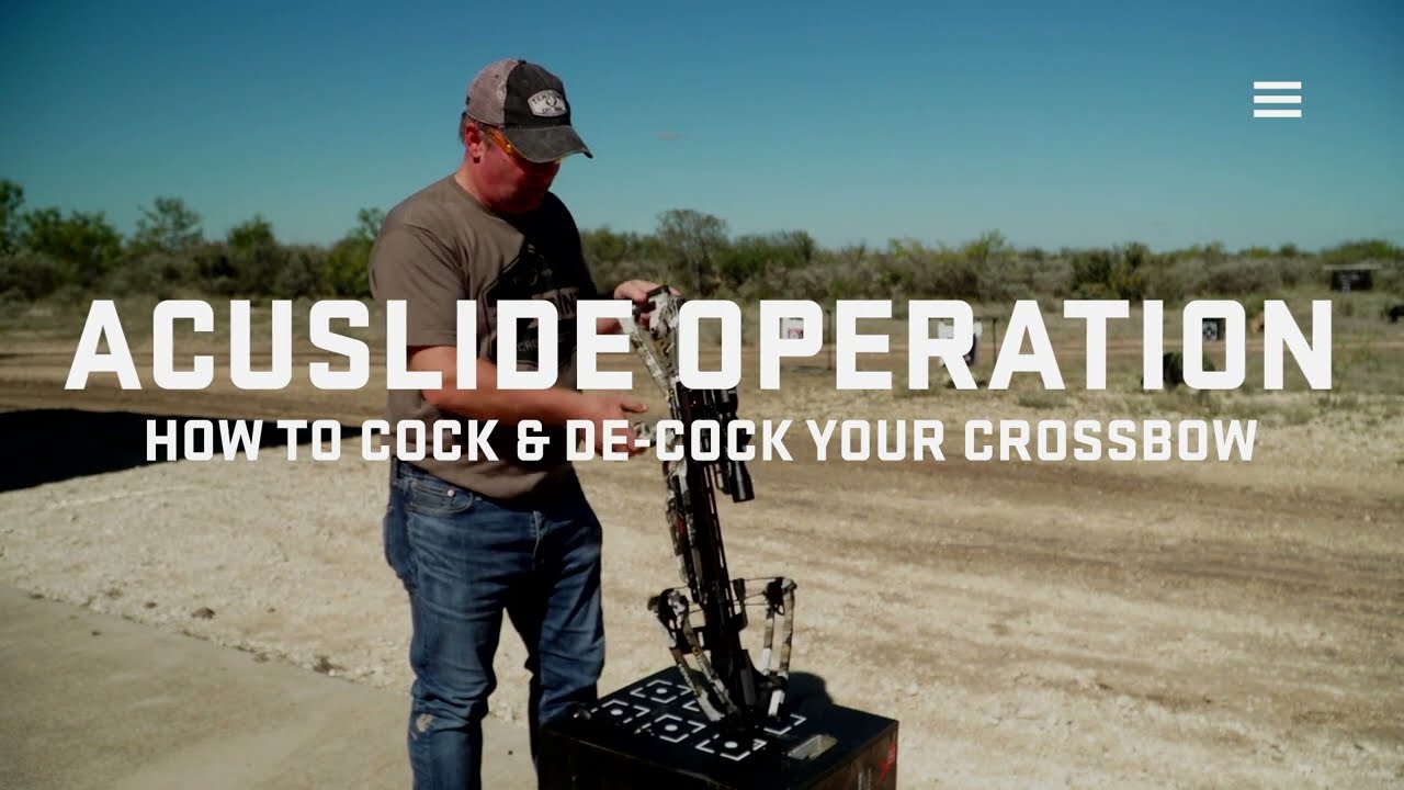 An instructional video on How to Cock Your Crossbow Using the ACUslide Cocking and De-Cocking System. Please call 330-628-9245 Option 2 for more information.