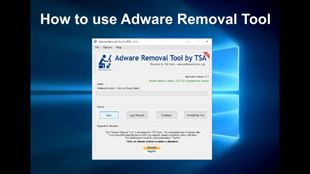 Adware Removal Tool - A freeware utility to remove adware