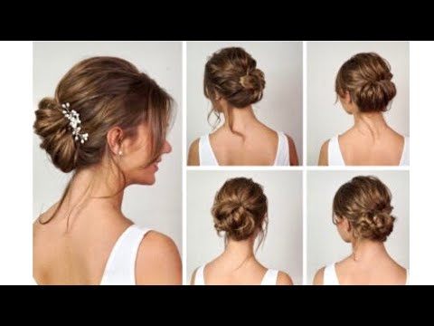 Low Bun Hairstyles tutorial: 5 low bun wedding & half...