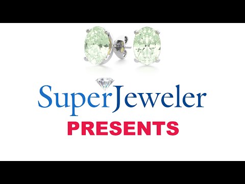 SuperJeweler | 1 1/2 Carat Oval Shape Green Amethyst Stud Earrings In Sterling Silver