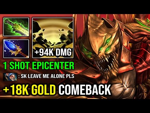 WTF 18K Gold Comeback 5Min Blink Sand King Crazy 1 Shot Epicenter Super AoE Burst DPS 7.32 Dota 2