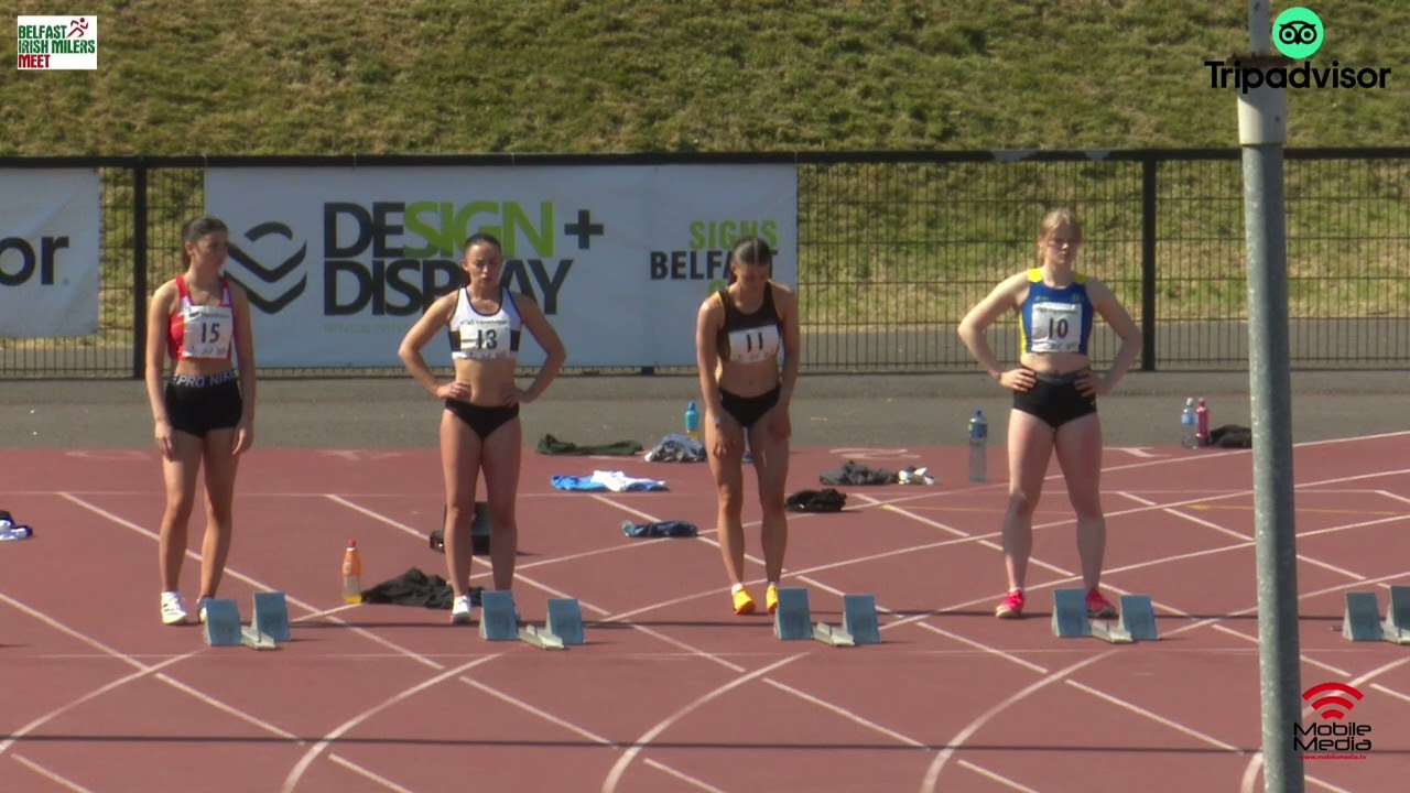 Women's B 100m at the 2025 Belfast Irish Milers Meet in Association with Tripadvisor