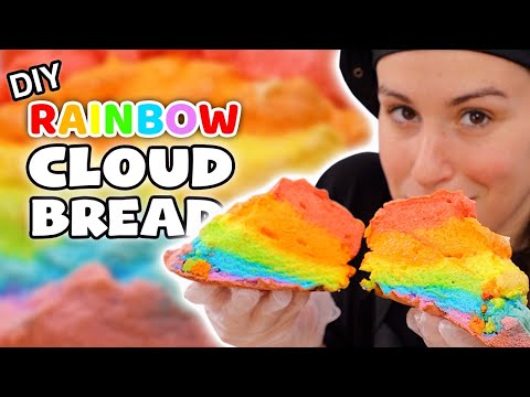 DIY Rainbow🌈 Cloud Bread ☁️ 🍞 // Made 3 Ways
