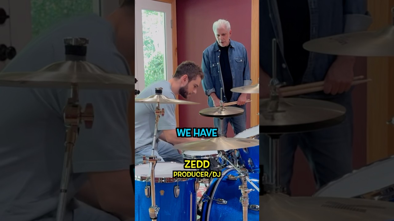 Zedd tries out my drum kit #zedd #edm  #drums #shorts