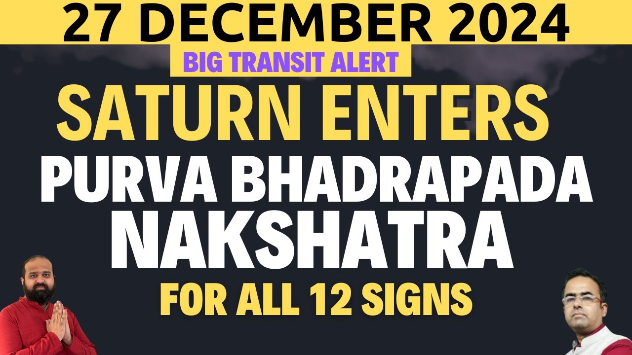 "Saturn Enters Purva Bhadrapada: A Time for Balance and Transformation 🌟 | December 27, 2024"