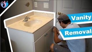 how to remove a bathroom vanity | bathroom remodel