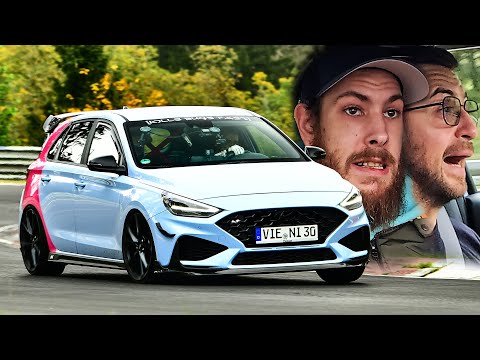 Scared Passenger in Hyundai I30 N 🤣 // Nürburgring