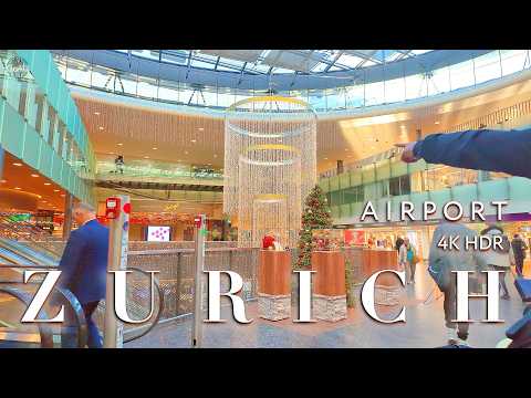 ZURICH AIRPORT 🇨🇭 How to get from the airport to the city center / Switzerland at Christmas time 4K