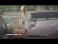 Workers begin removing bridge over I-95 after gasoline tanker crash in Connecticut - Video