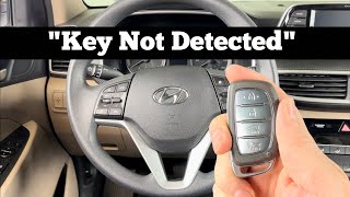How to Start A Hyundai Tucson With Dead Remote Key Fob Battery 2016 - 2021 "Key Not Detected"