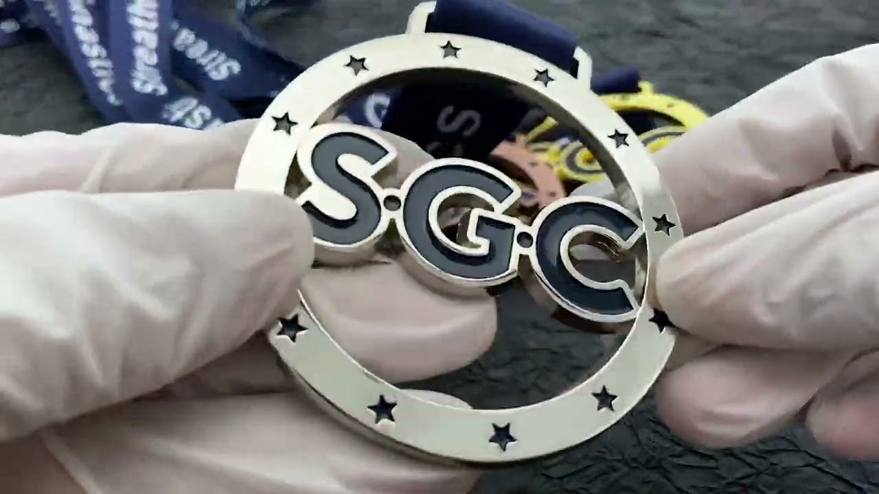 1425-Pure Letter Sgc Hollow Soft Enamel Bronze Logo Medallions