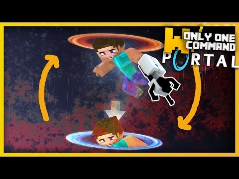TheRedEngineer - Minecraft - ULTIMATE PORTAL GUN with Only Two Commands (w/ momentum!)