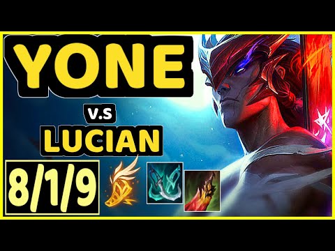 T1 FAKER (YONE) vs LUCIAN - 8/1/9 KDA MID GAMEPLAY - KR Ranked GRANDMASTER