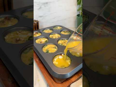 Spinach Feta Sun-Dried Tomato Egg Bites | Easy Meal Prep #recipe #mealprep