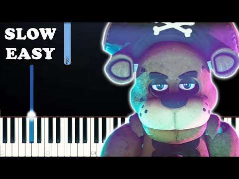 FNAF Looking for a Pirate Treasure in 4K (SLOW EASY PIANO TUTORIAL)