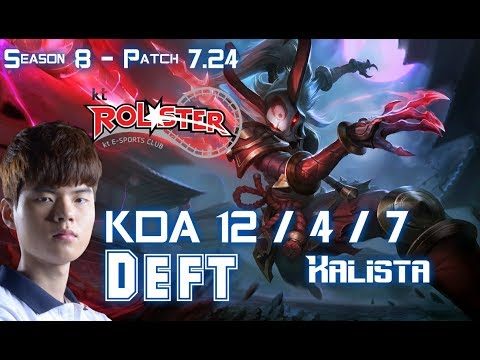 KT Deft KALISTA vs MISS FORTUNE ADC - Patch 7.24 KR Ranked