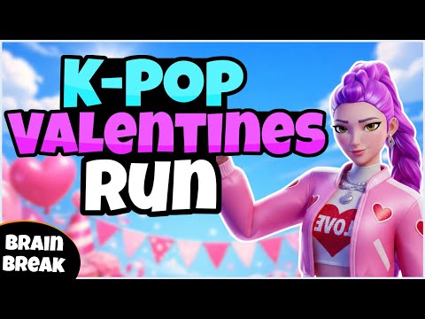❤️ K-Pop Valentines Run ❤️ | Huntrix | Fitness Run | Brain Break | Exercise | GoNoodle Inspired