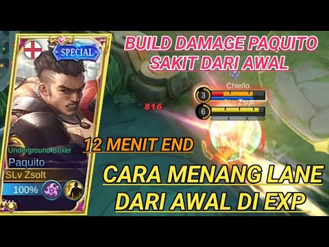 BUILD & EMBLEM PAQUITO SAKIT DARI AWAL AUTO MEMANG LANE 12 MENIT END | BUILD PAQUITO TERSAKIT ~ Mlbb