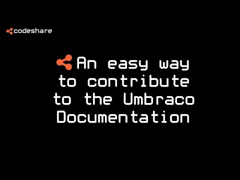 An easy way to contribute to the Umbraco Documentation