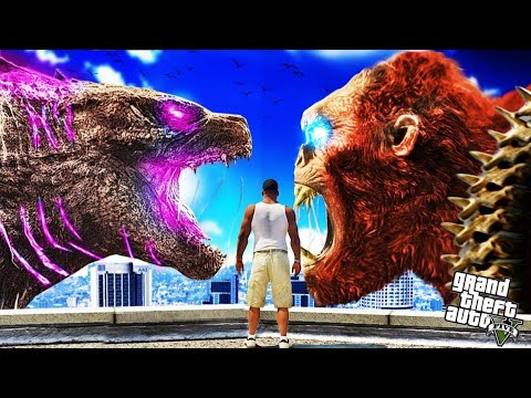 GODZILLA EVOLVED vs SKAR KING Fight in GTA 5!!
