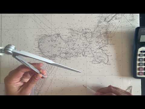 Nuovo esame patente nautica - esercizio  5.1.3-3 n°14 - rilevamento T1 a T2 - carteggio senza limiti