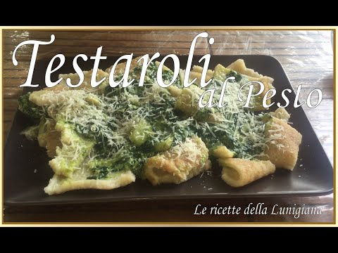 TESTAROLI AL PESTO - con pesto fatto al Mortaio