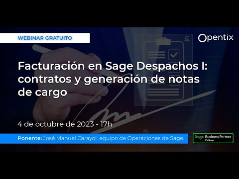 Facturación en Sage Despachos I: contratos y generación de notas de cargo