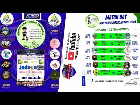🎥 SUPERCOPA FUTSAL INFANTIL 2025 - APIAÍ/SP 10º DIA