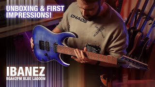 Video thumbnail for IBANEZ RGA42FM Blue Lagoon: - Unboxing & First Impressions Guitar by Guitar Cinema