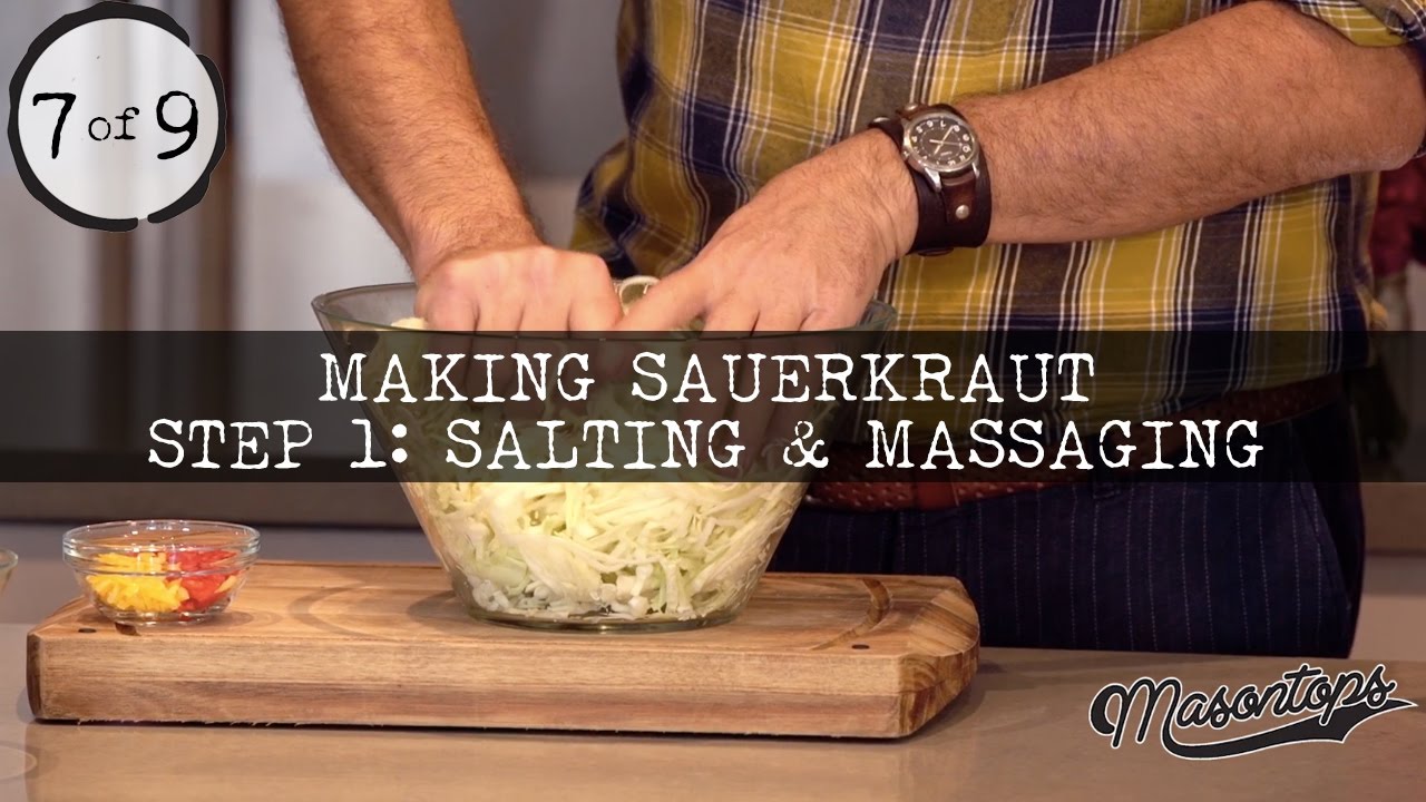 (7 of 9) Sandor Katz - How to Make Sauerkraut: Salting & Massaging