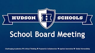 Hudson Schools - August 24, 2026 - Board Work Session