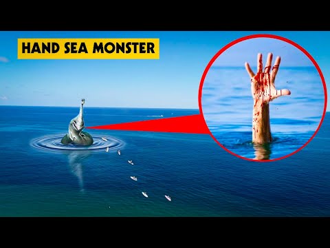 DRONE CATCHES HAND SEA MONSTER EATING PEOPLE & DESTROYING SHIPS IN REAL LIFE!