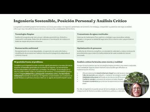 Ingenieria Sostenible Frente al Impacto Ambiental de la Mineria en Segovia Antioquia .