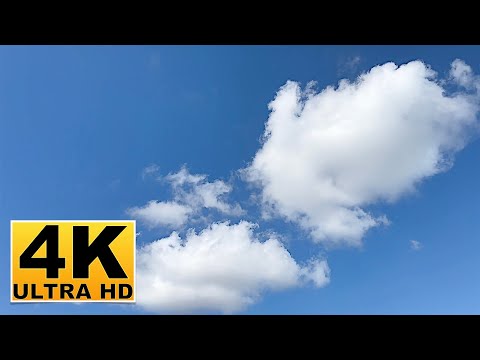 Blue Sky and Clouds Screen Saver (No sound) 2 Hours 4K UHD