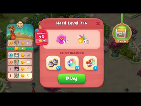 Gardenscapes Level 746 Walkthrough "No Boosters Used"