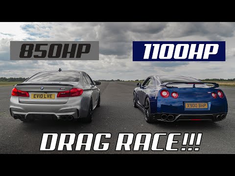 DRAG RACE!! 1100HP NISSAN GTR vs 850HP BMW M5